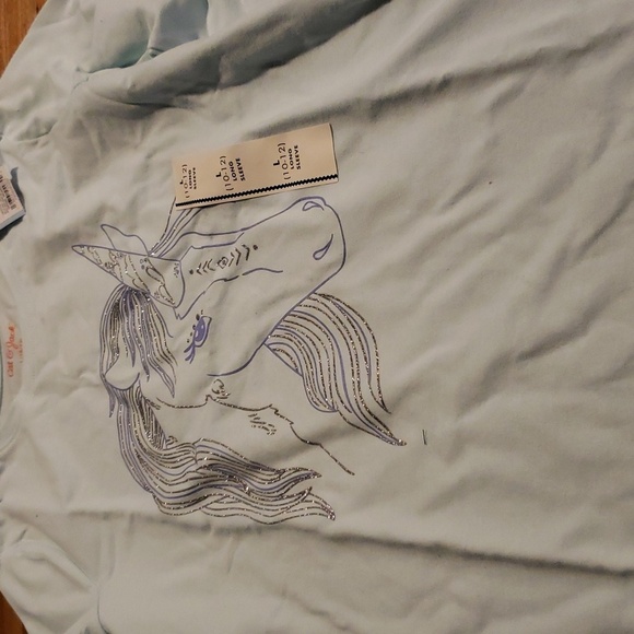 Cat & Jack Girls Unicorn long sleeve top size large - Picture 2 of 2